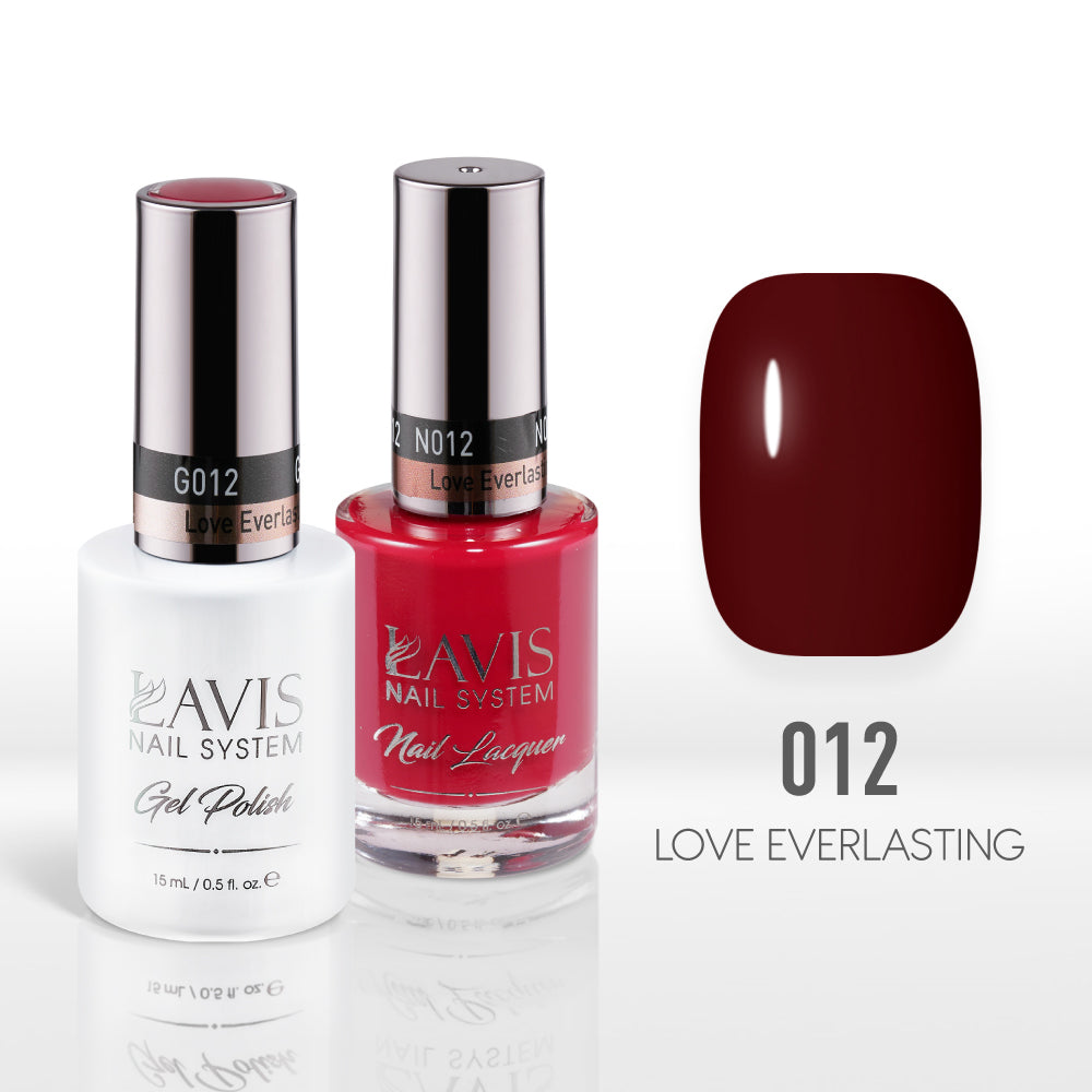Lavis Gel Nail Polish Duo - 012 Red Colors - Love Everlasting