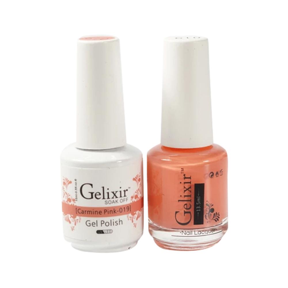 Gelixir Gel Nail Polish Duo - 019 Coral Colors - Carmine Pink