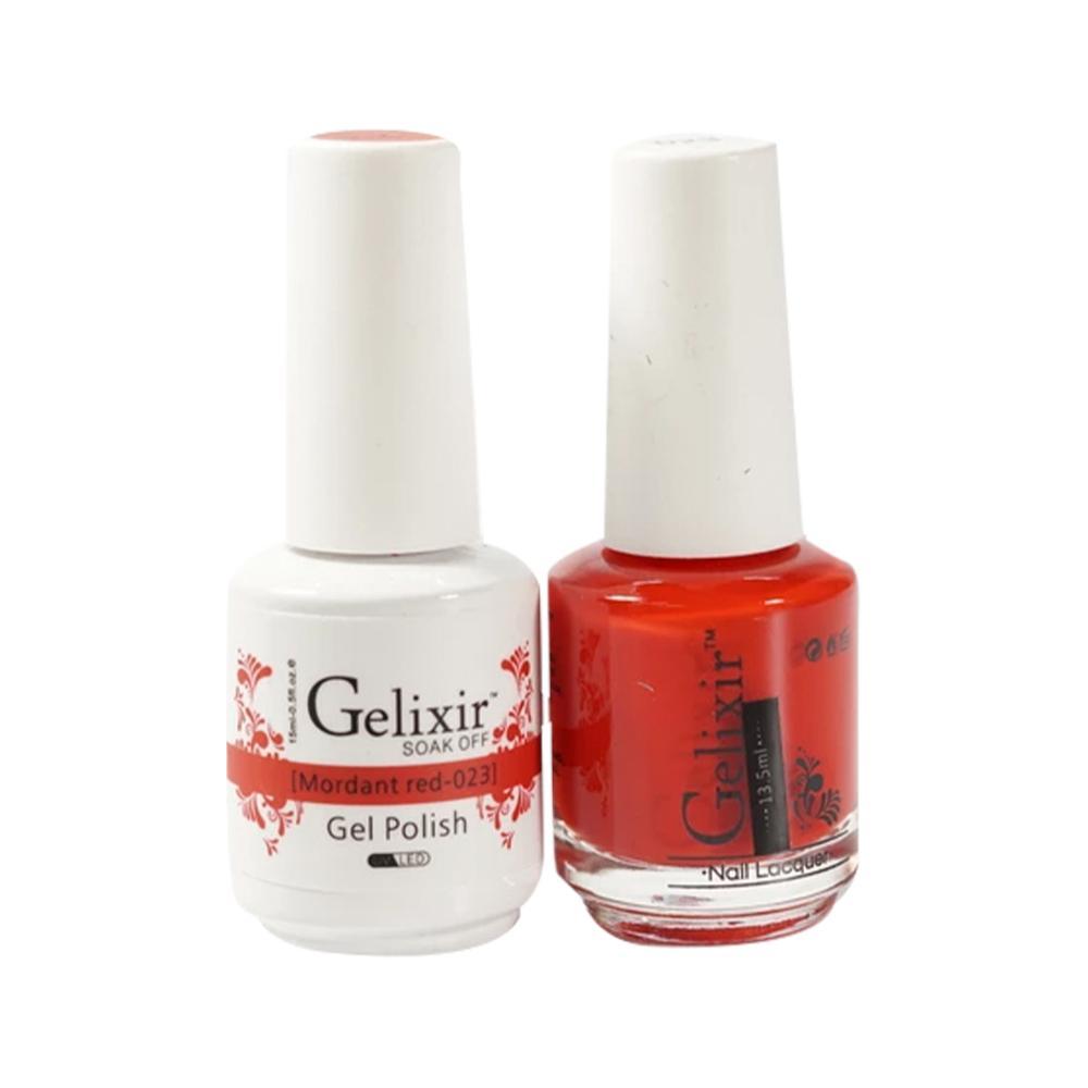 Gelixir Gel Nail Polish Duo - 023 Red Colors - Mordant Red