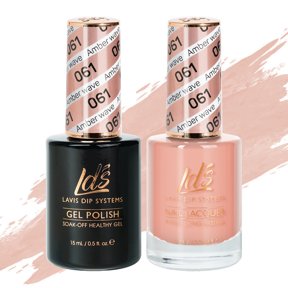 LDS Gel Nail Polish Duo - 061 Coral Colors - Amber Wave