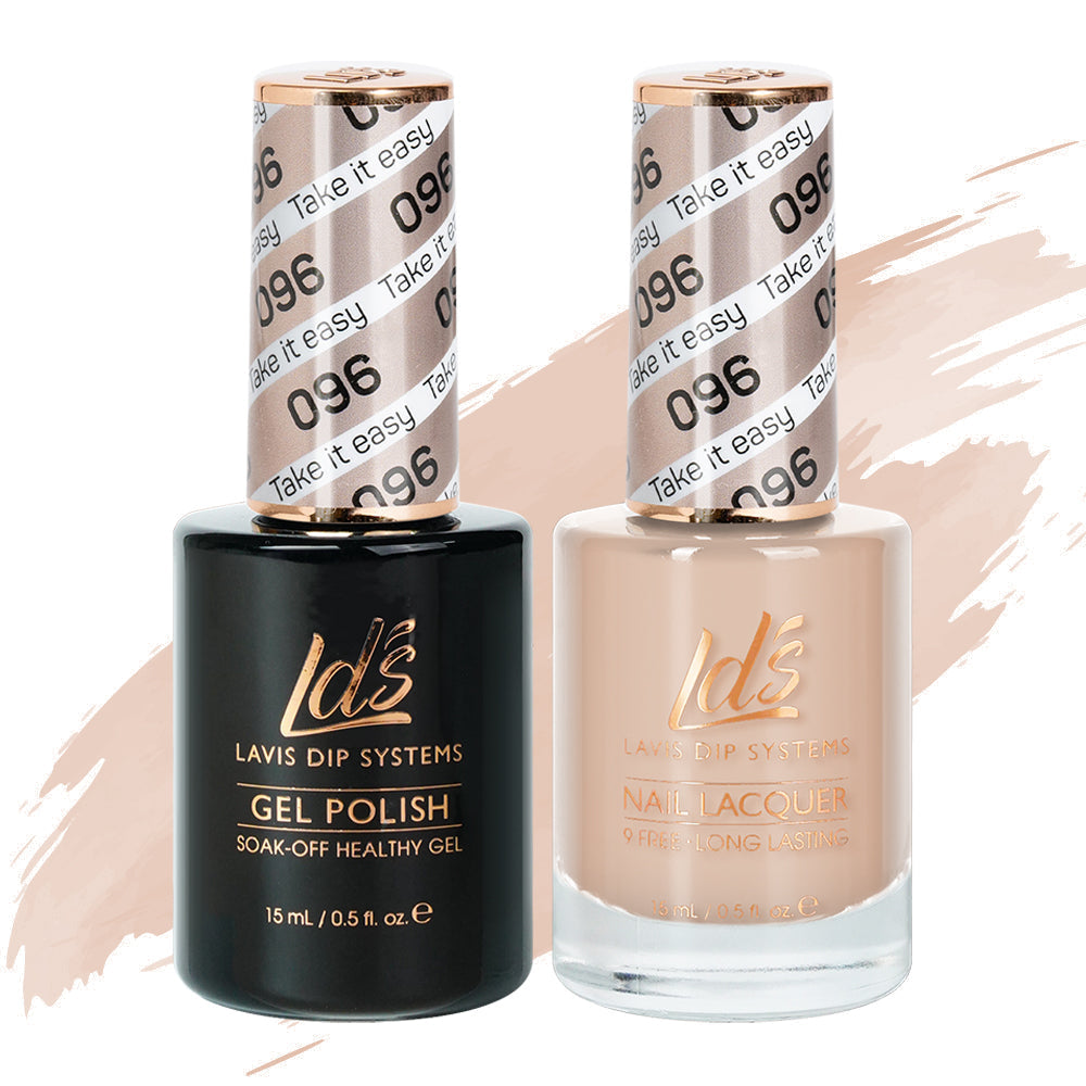 LDS Gel Nail Polish Duo - 096 Beige Colors - Take It Easy