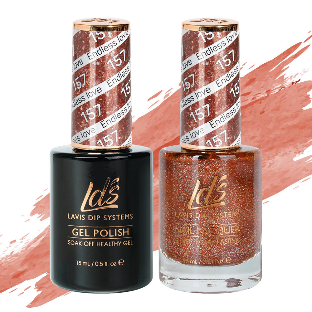 LDS Gel Nail Polish Duo - 157 Glitter Colors - Endless Love