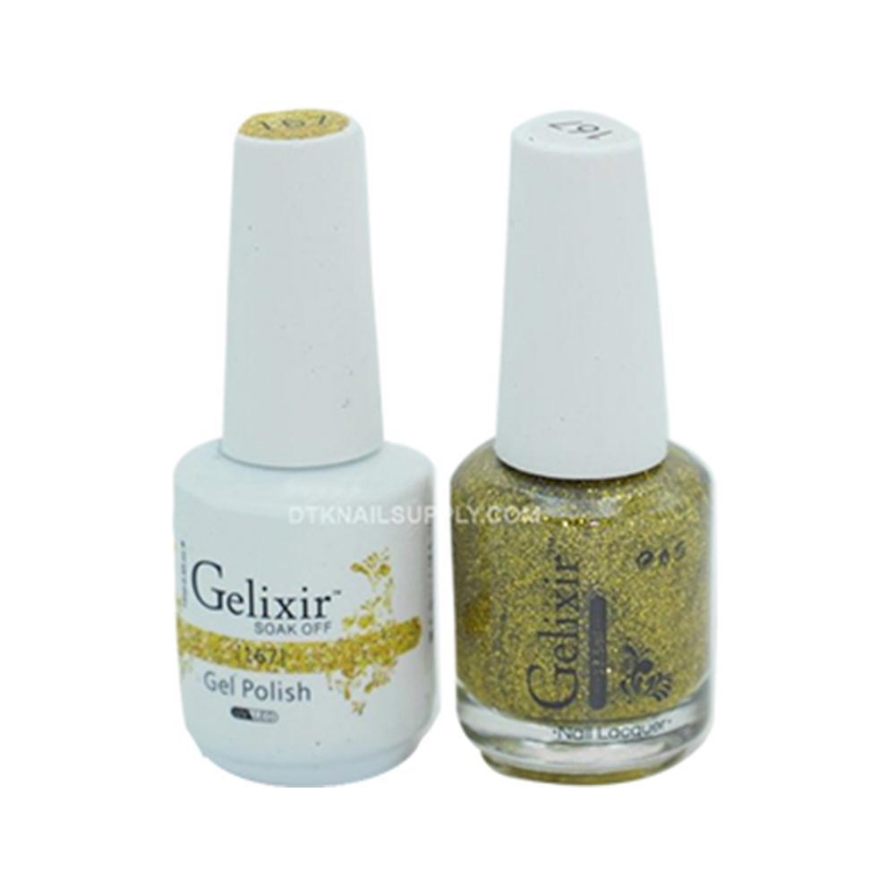 Gelixir Gel Nail Polish Duo - 167 Gold, Glitter Colors