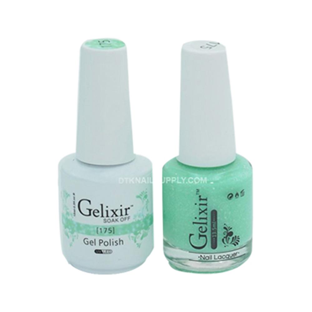 Gelixir Gel Nail Polish Duo - 175 Green, Glitter Colors