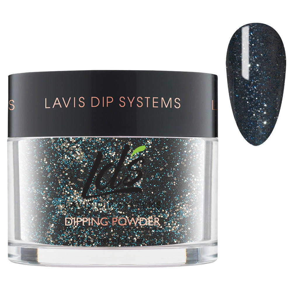 LDS Black, Glitter Dipping Powder Nail Colors - 179 Galaxy