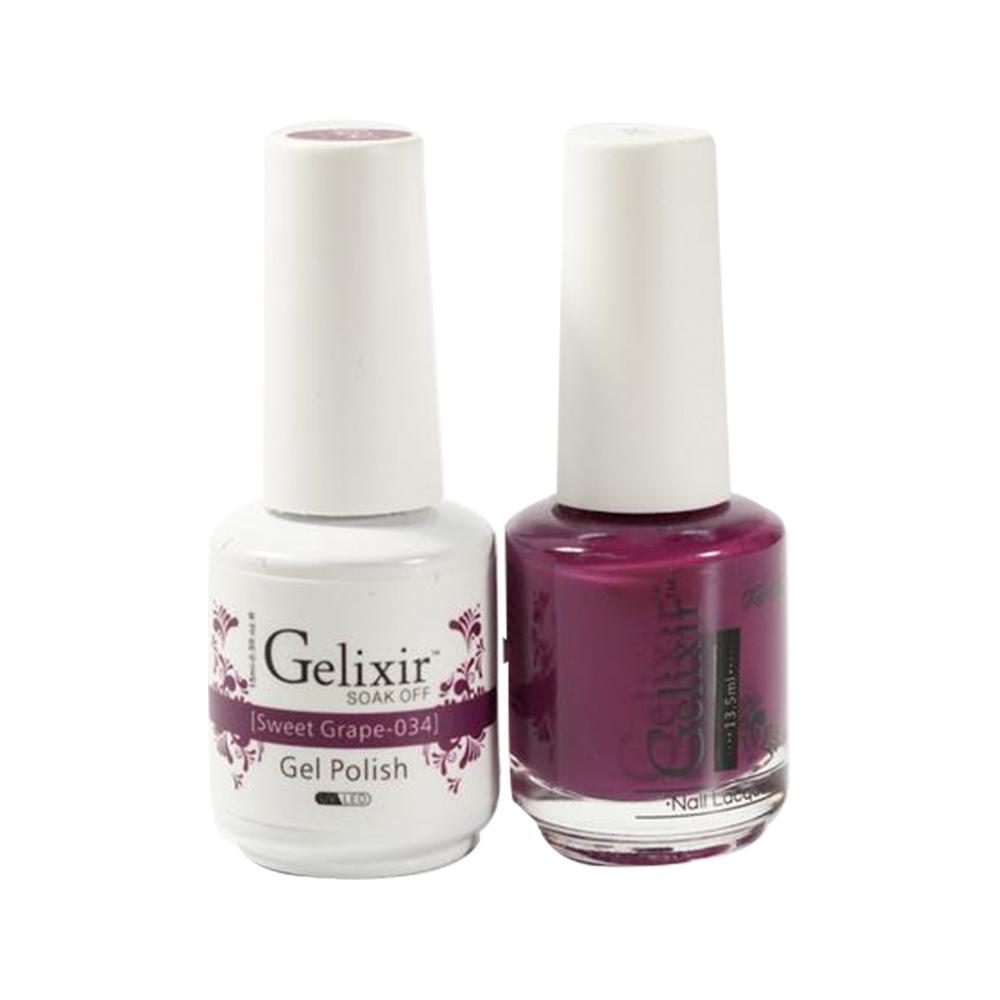 Gelixir Gel Nail Polish Duo - 034 Purple Colors - Sweet Grape