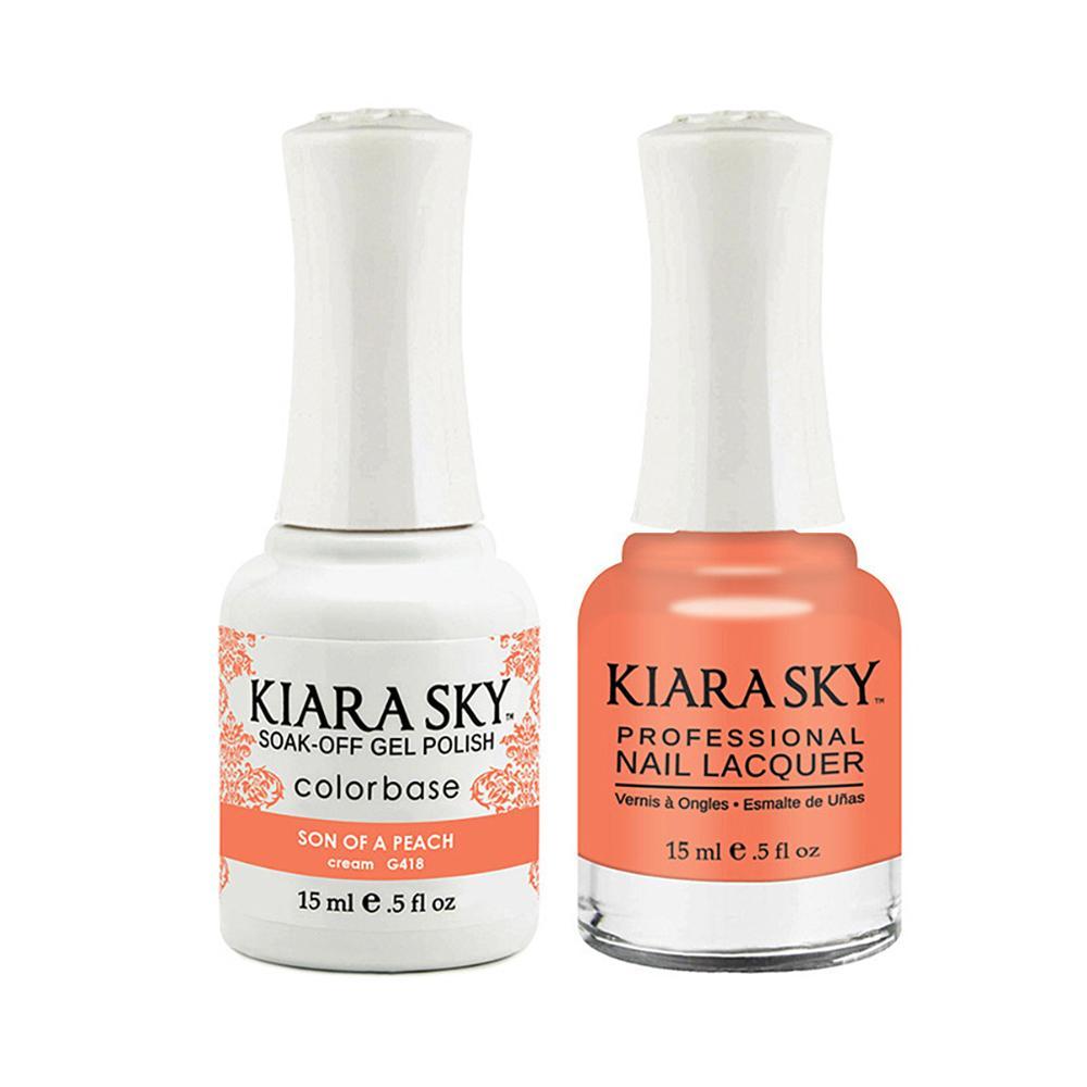 Kiara Sky Gel Nail Polish Duo - 418 Coral Colors - Son Of A Peach
