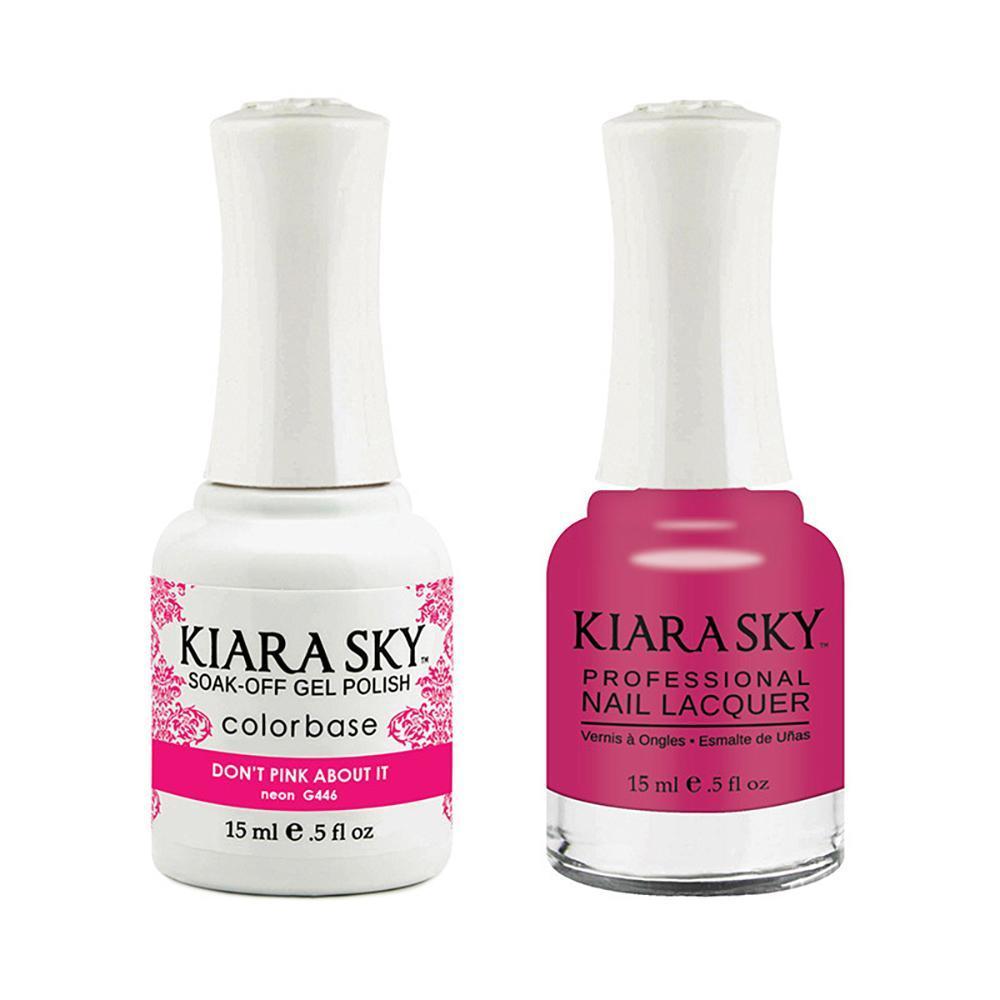 Kiara Sky Gel Nail Polish Duo - 446 Pink, Neon Colors - Dont Pink AboutIt
