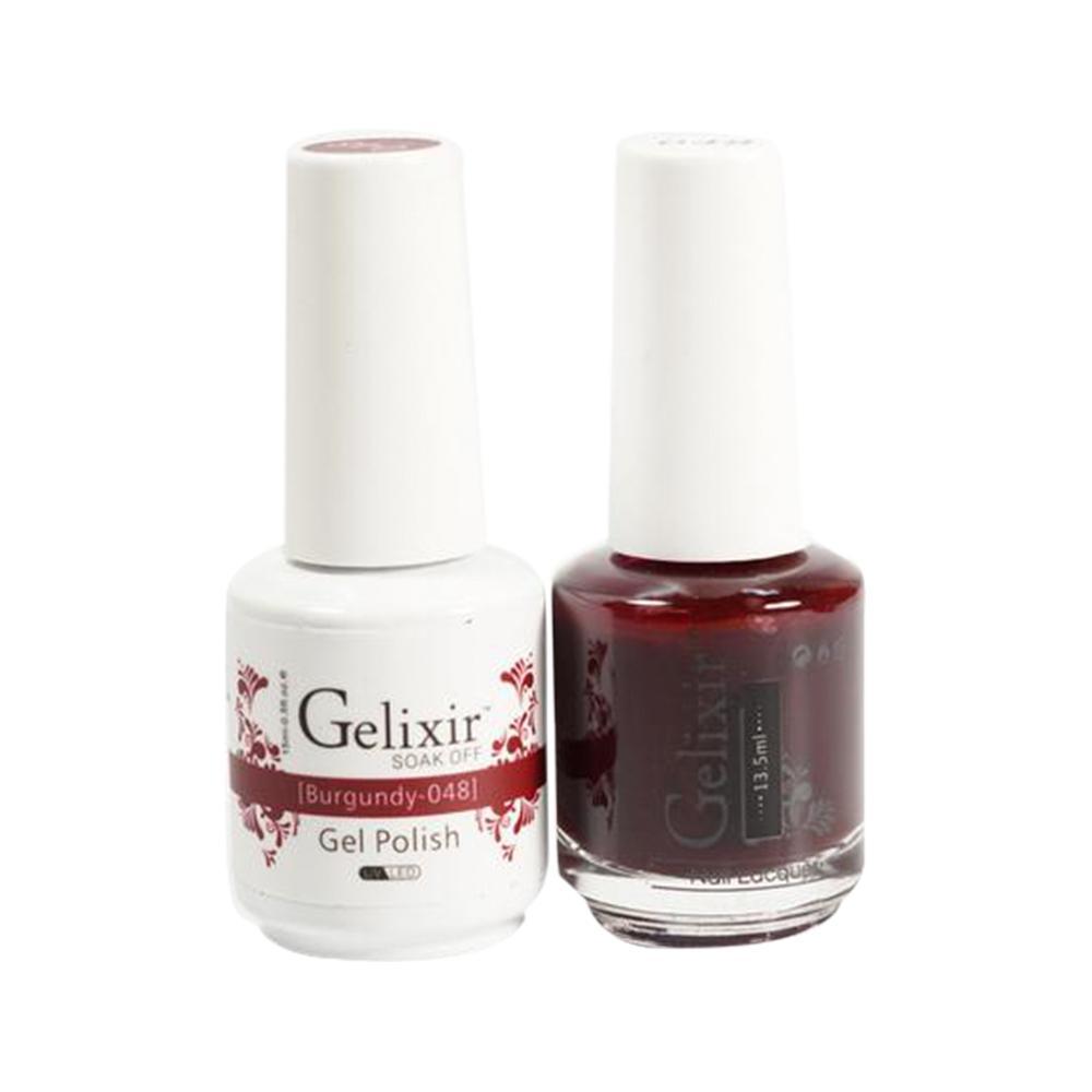 Gelixir Gel Nail Polish Duo - 048 Red Colors - Burgundy