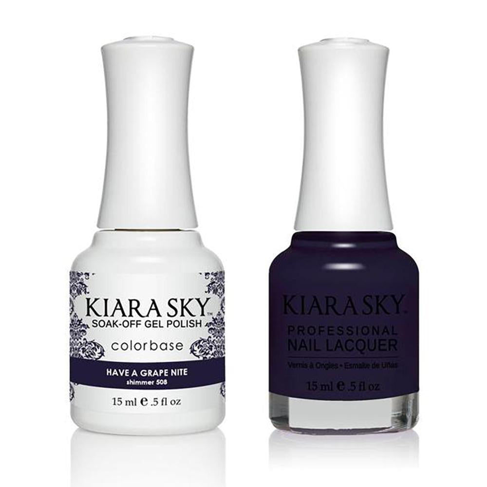 Kiara Sky Gel Nail Polish Duo - 508 Purple Colors - Have a grape nite