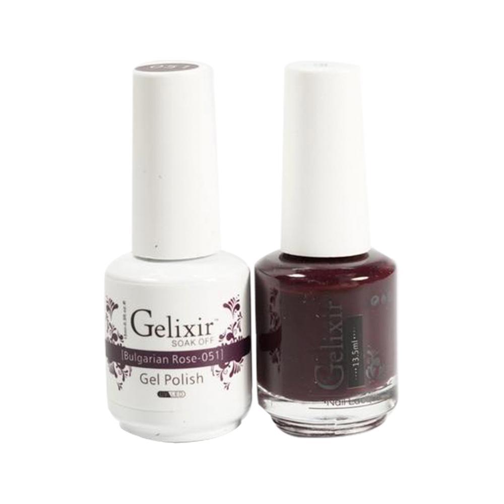 Gelixir Gel Nail Polish Duo - 051 Purple Colors - Bulgarian Rose