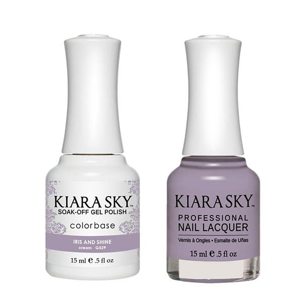Kiara Sky Gel Nail Polish Duo - 529 Purple Colors - Iris And Shine