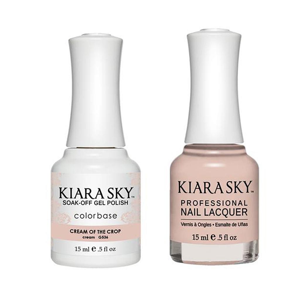 Kiara Sky Gel Nail Polish Duo - 536 Beige, Neutral Colors - Cream Of The Crop