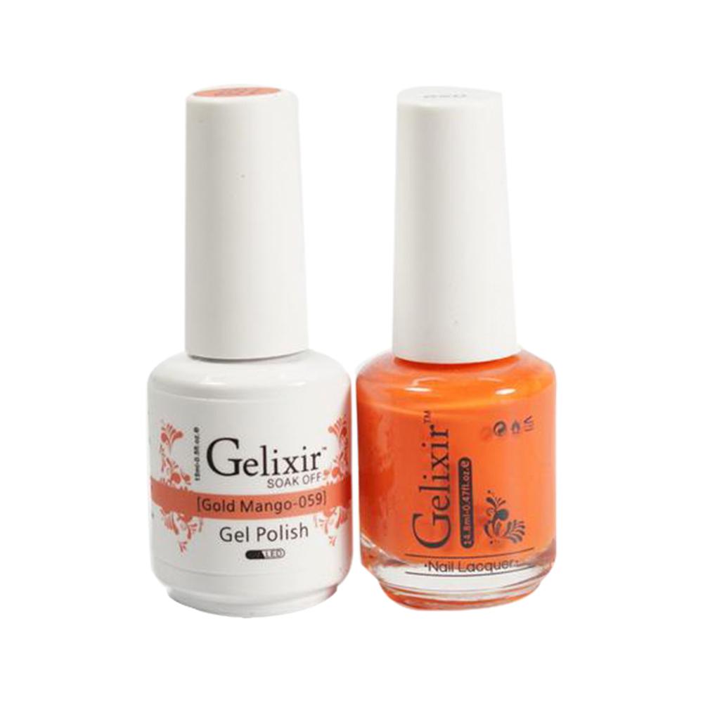 Gelixir Gel Nail Polish Duo - 059 Orange Colors - Gold Mango