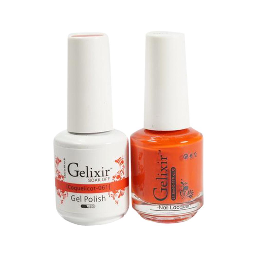 Gelixir Gel Nail Polish Duo - 061 Orange Colors - Coquelicot