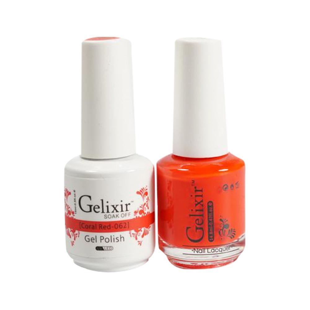 Gelixir Gel Nail Polish Duo - 062 Orange Colors - Coral Red