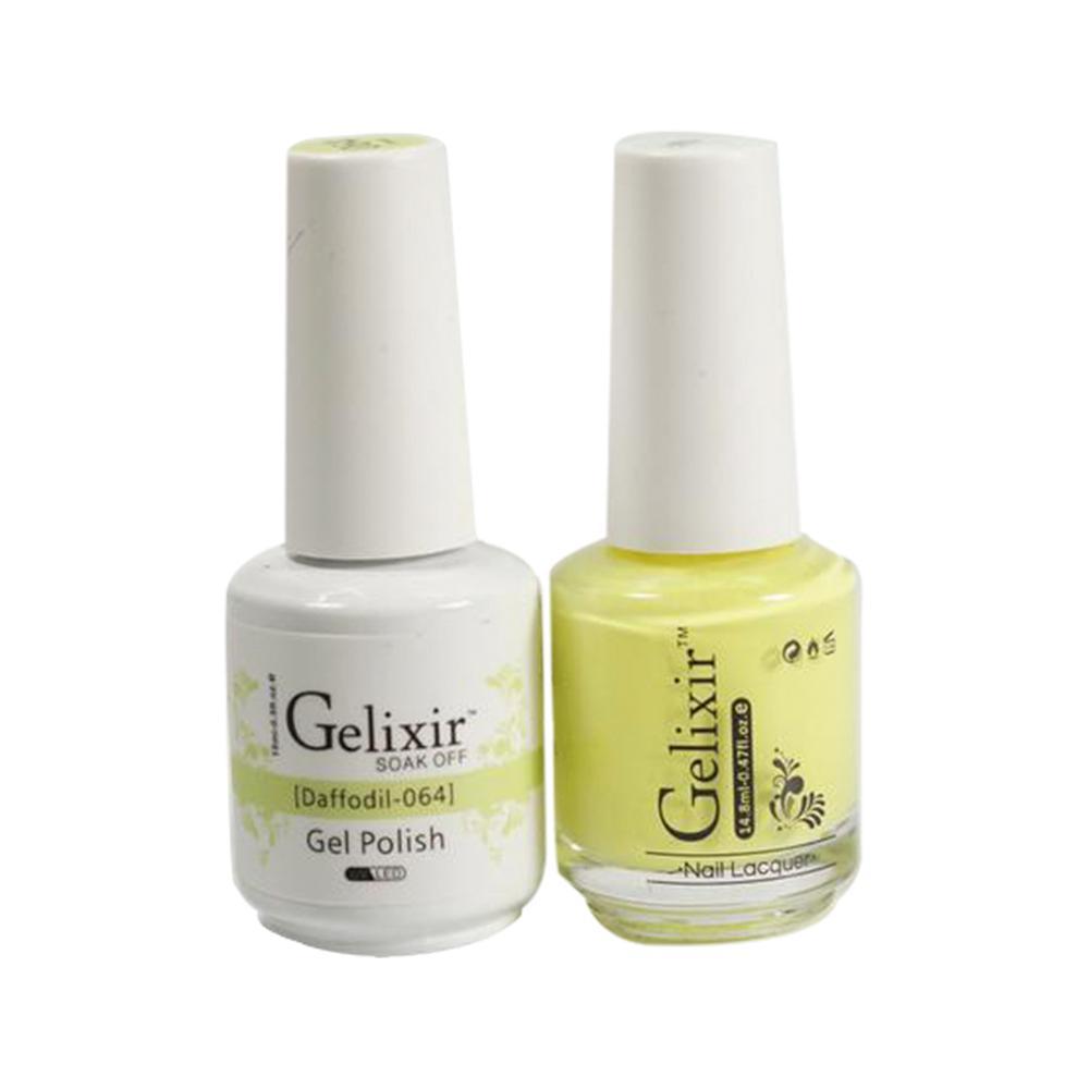 Gelixir Gel Nail Polish Duo - 064 Yellow, Neon Colors - Daffodil