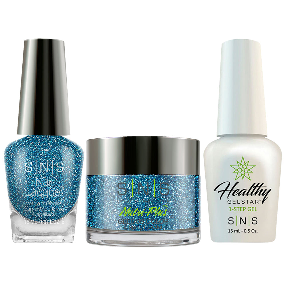 SNS 3 in 1 - AN13 Frosty Blue Star Gelous - Dip, Gel & Lacquer Matching