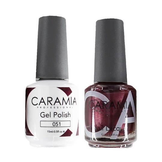 Caramia Gel Nail Polish Duo - 051 Red, Shimmer Colors