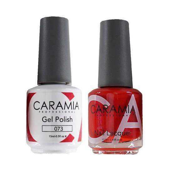 Caramia Gel Nail Polish Duo - 073 Red, Shimmer Colors