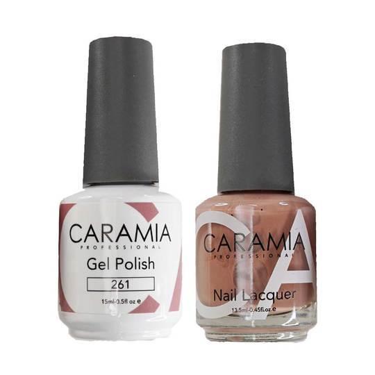 Caramia Gel Nail Polish Duo - 261 Brown, Beige, Shimmer Colors