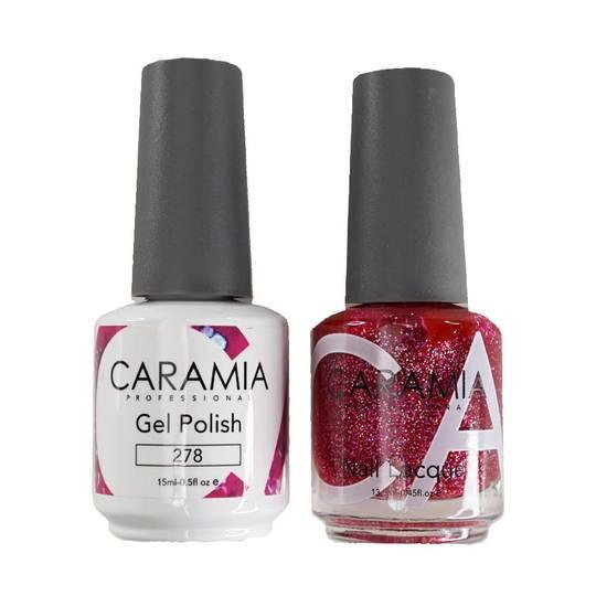 Caramia Gel Nail Polish Duo - 278 Pink, Glitter, Multi Colors