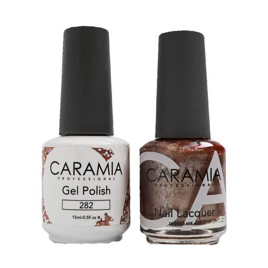 Caramia Gel Nail Polish Duo - 282 Rosegold, Glitter Colors