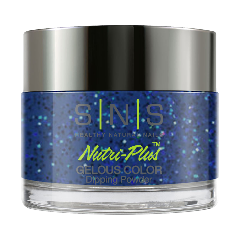 SNS Dipping Powder Nail - IS17 - Northern Lights - Blue, Glitter Colors