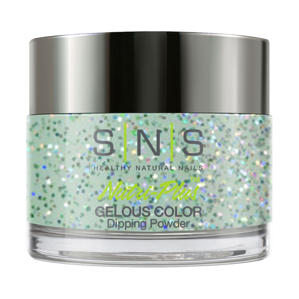 SNS Dipping Powder Nail - IS20 - Autumn Leave - Green, Glitter Colors
