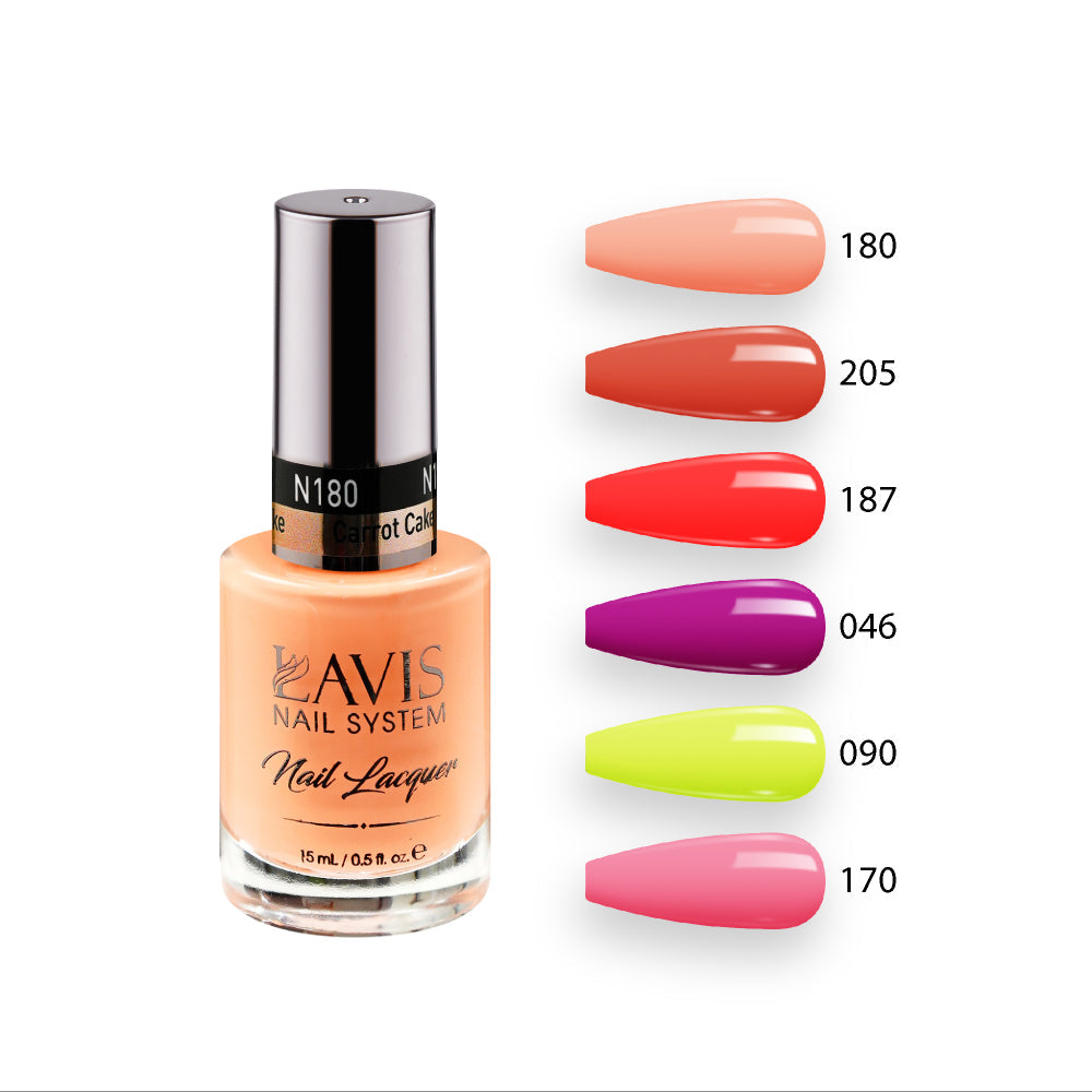 Lavis Healthy Nail Lacquer Summer Set N5 (6 colors): 180, 205, 187, 046, 090, 170