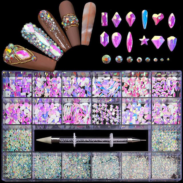 Mocha Opal Glass Rhinestones Kit #15