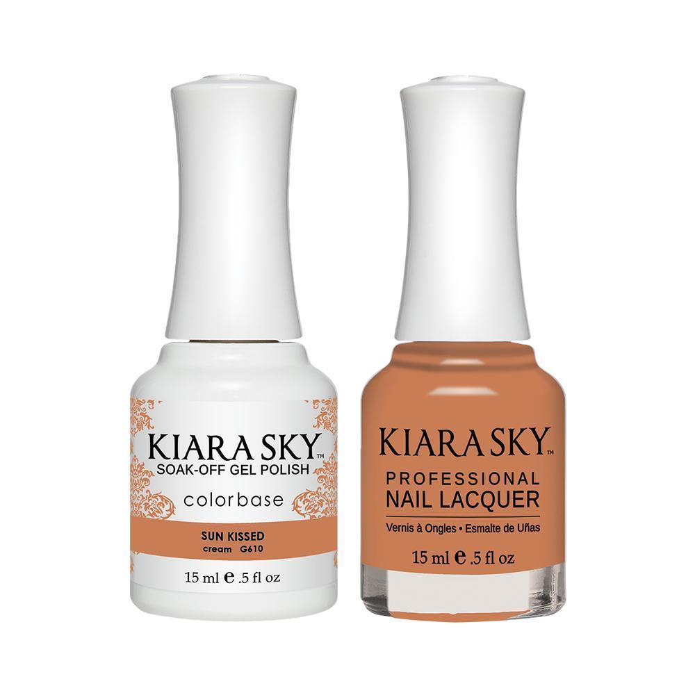 Kiara Sky Gel Nail Polish Duo - 610 Brown, Beige Colors - Sun Kissed
