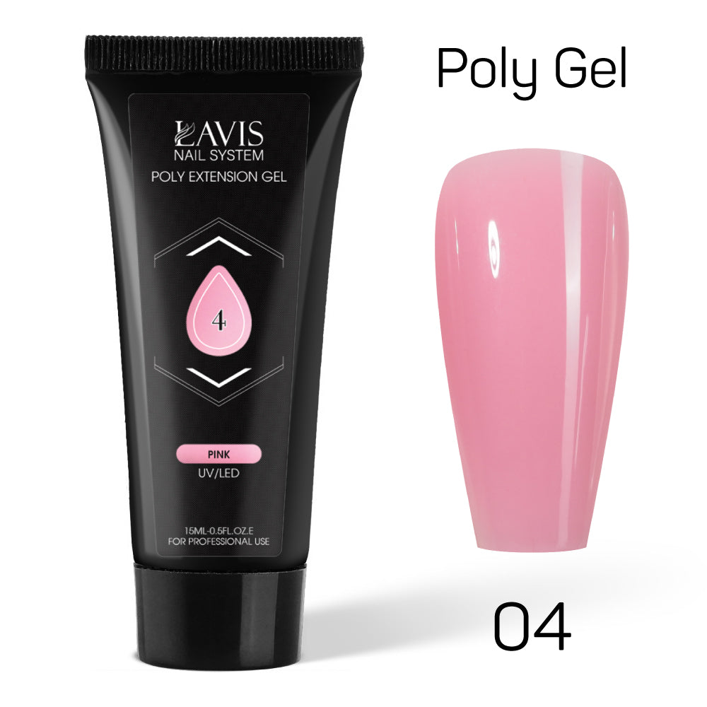 LAVIS Poly Extension Gel 15ml - 04 - Pink