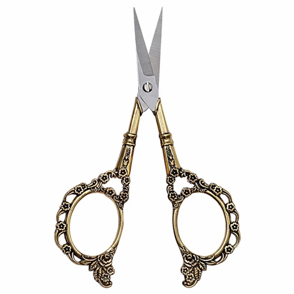 Vintage plum blossom scissors classic design sewing scissors - Gold