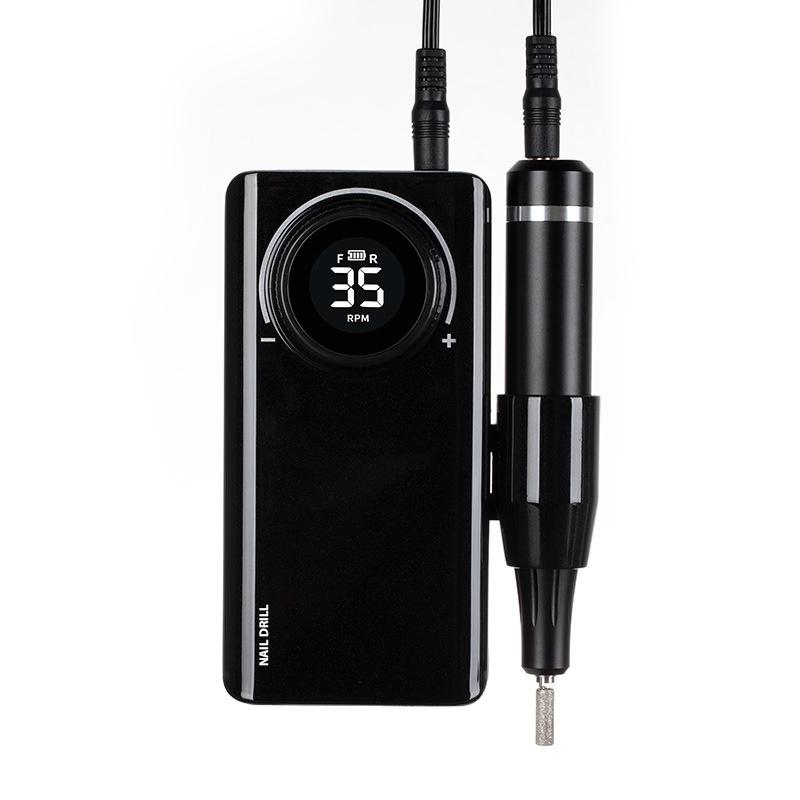 Portable Cordless Nail Drill 35000RPM - Black