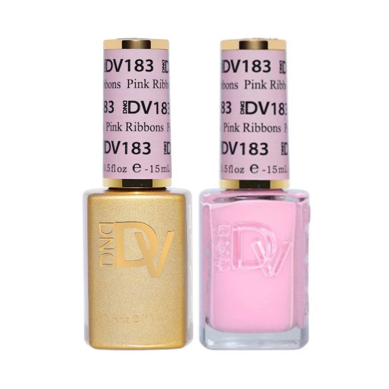 DND DV 183 Pink Ribbons - DND Diva Gel Polish & Matching Nail Lacquer Duo Set