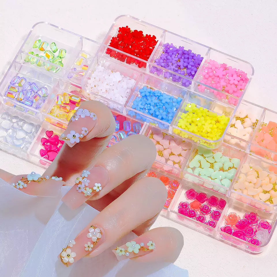 Mixed Acrylic Flower & Pearl Bead Set - 09 - Blooming