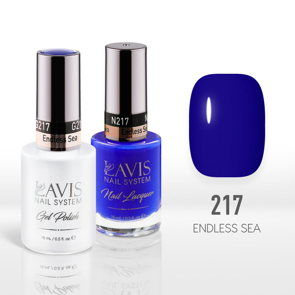 Lavis Gel Nail Polish Duo - 217 Blue Colors - Endless Sea