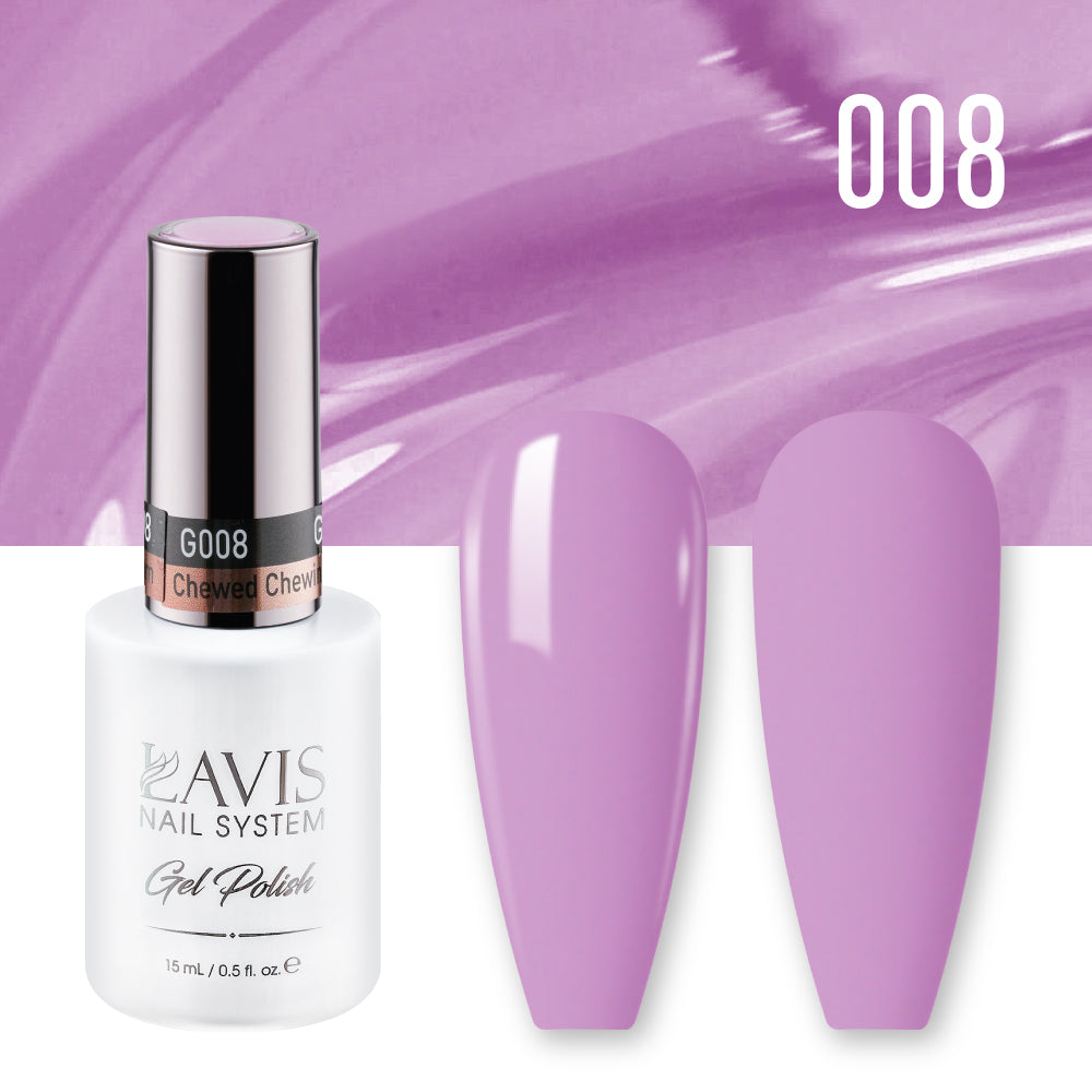 Lavis Gel Nail Polish Duo - 008 Pink Colors - Chewed Chewing Gum