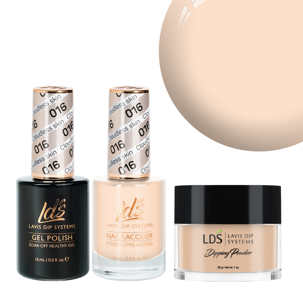 LDS 3 in 1 - 016 Cloudless Skin - Dip, Gel & Lacquer Matching