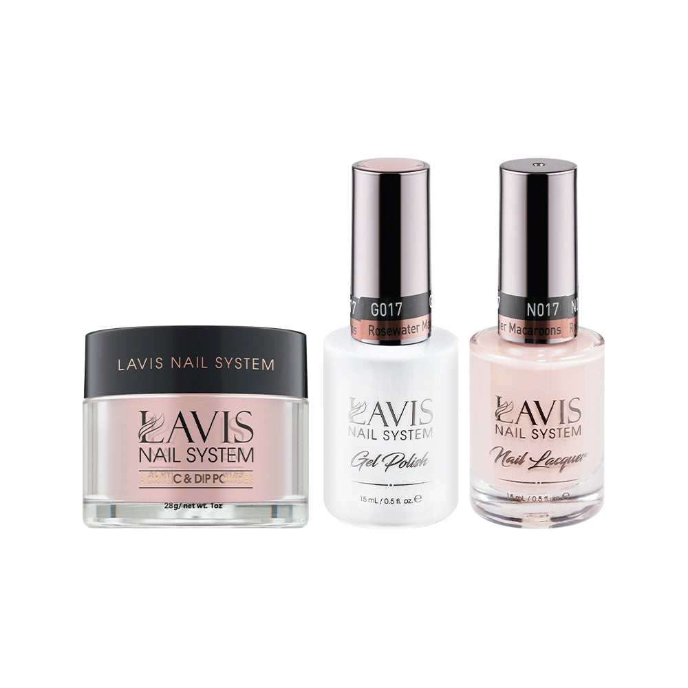 LAVIS 3 in 1 - 017 Rosewater Macaroons - Acrylic & Dip Powder, Gel & Lacquer