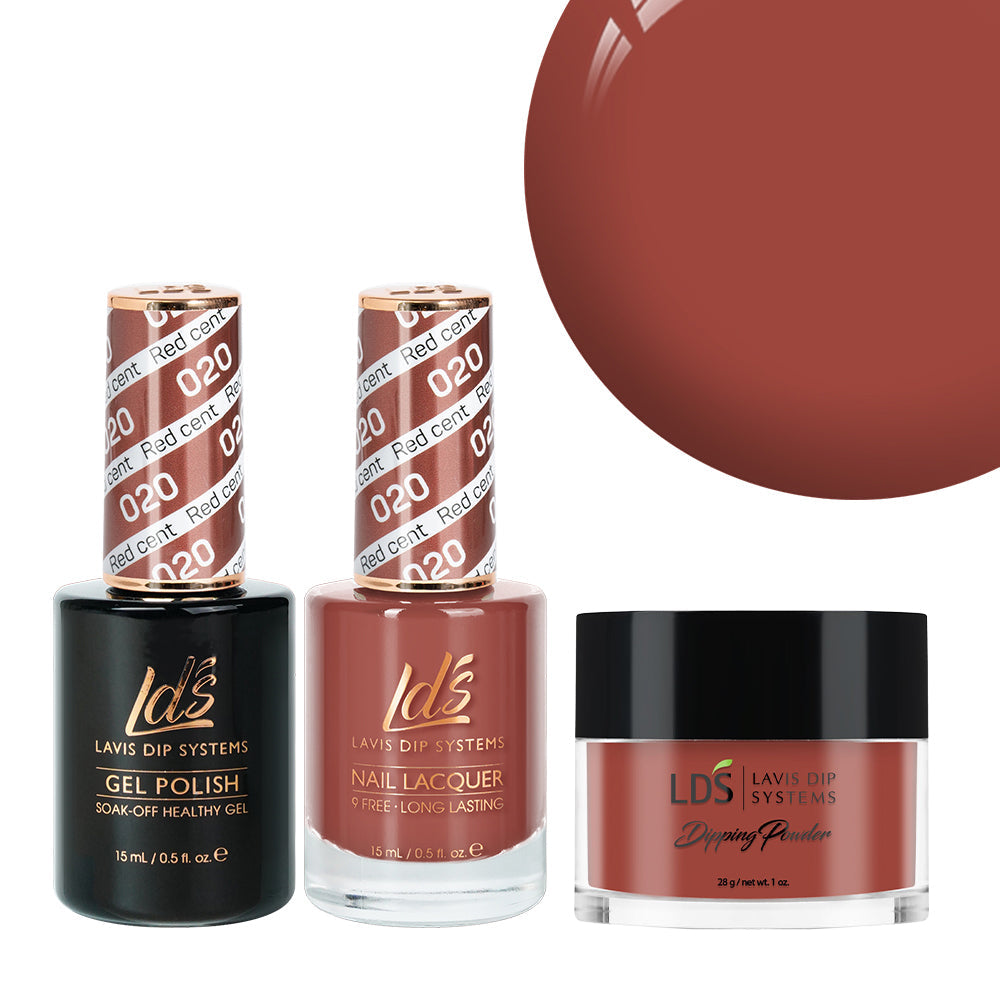 LDS 3 in 1 - 020 Red Cent - Dip, Gel & Lacquer Matching