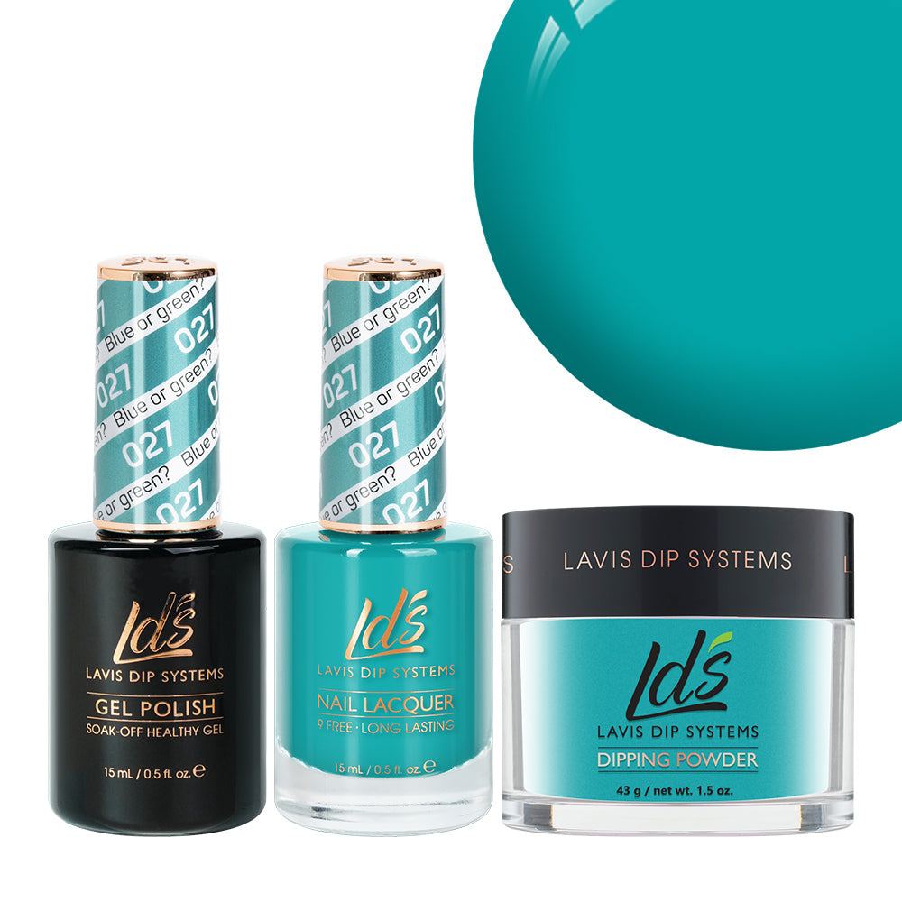 LDS 3 in 1 - 027 Blue Or Green - Dip, Gel & Lacquer Matching