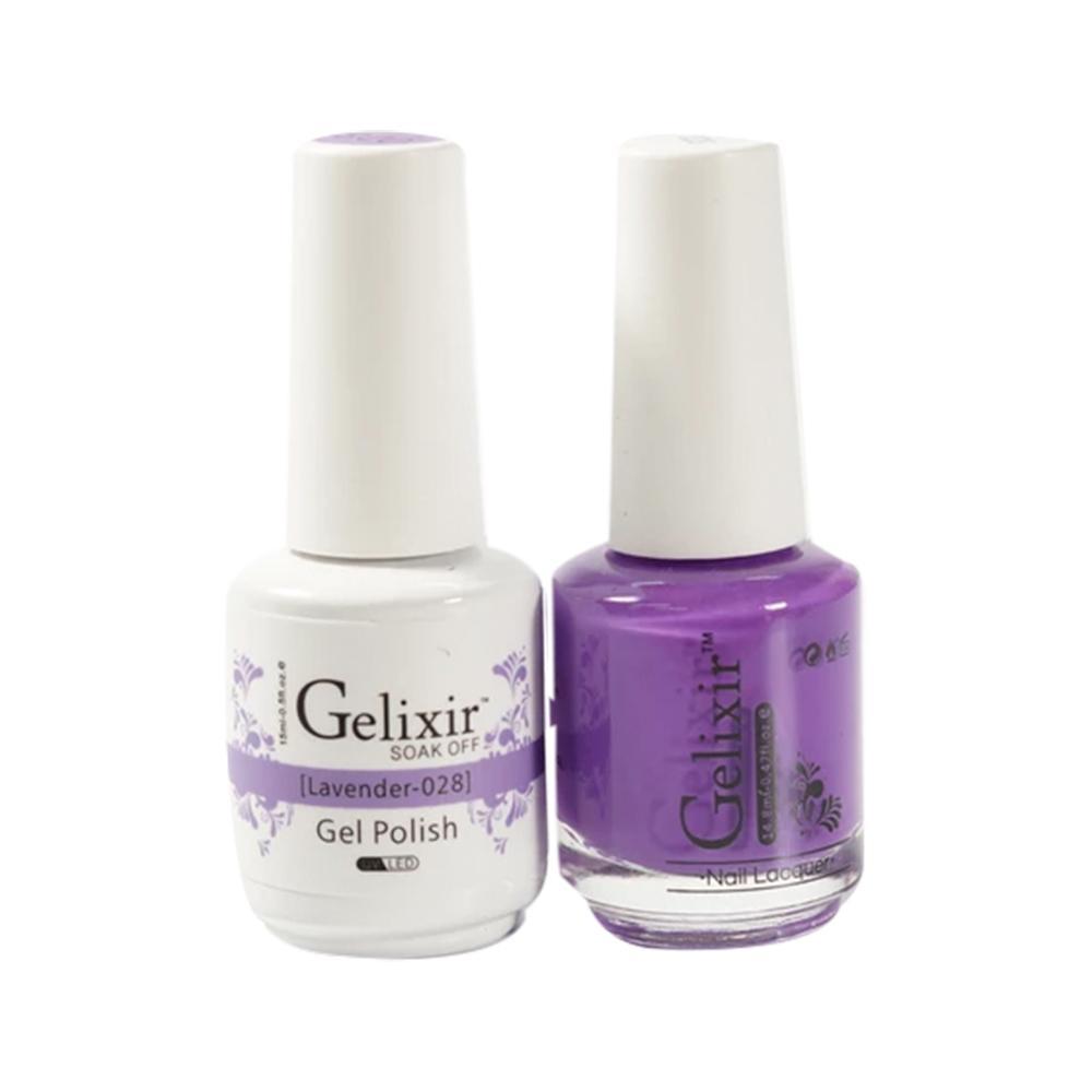 Gelixir Gel Nail Polish Duo - 028 Purple Colors - Lavender