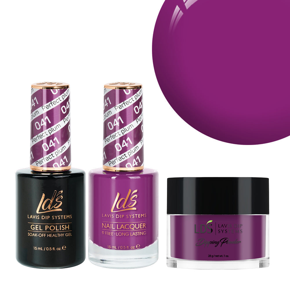 LDS 3 in 1 - 041 Perfect Plum - Dip, Gel & Lacquer Matching