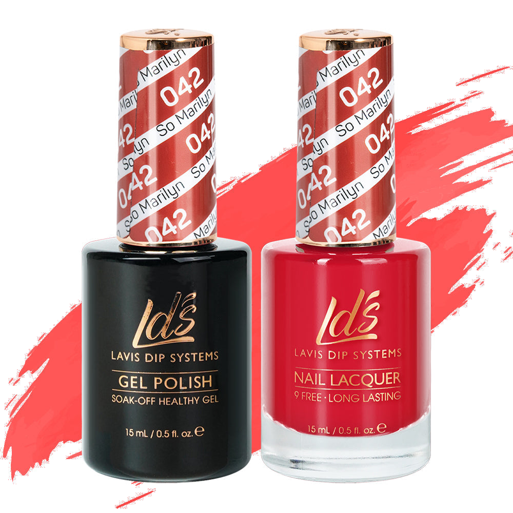 LDS Gel Nail Polish Duo - 042 Red Colors - So Marilyn