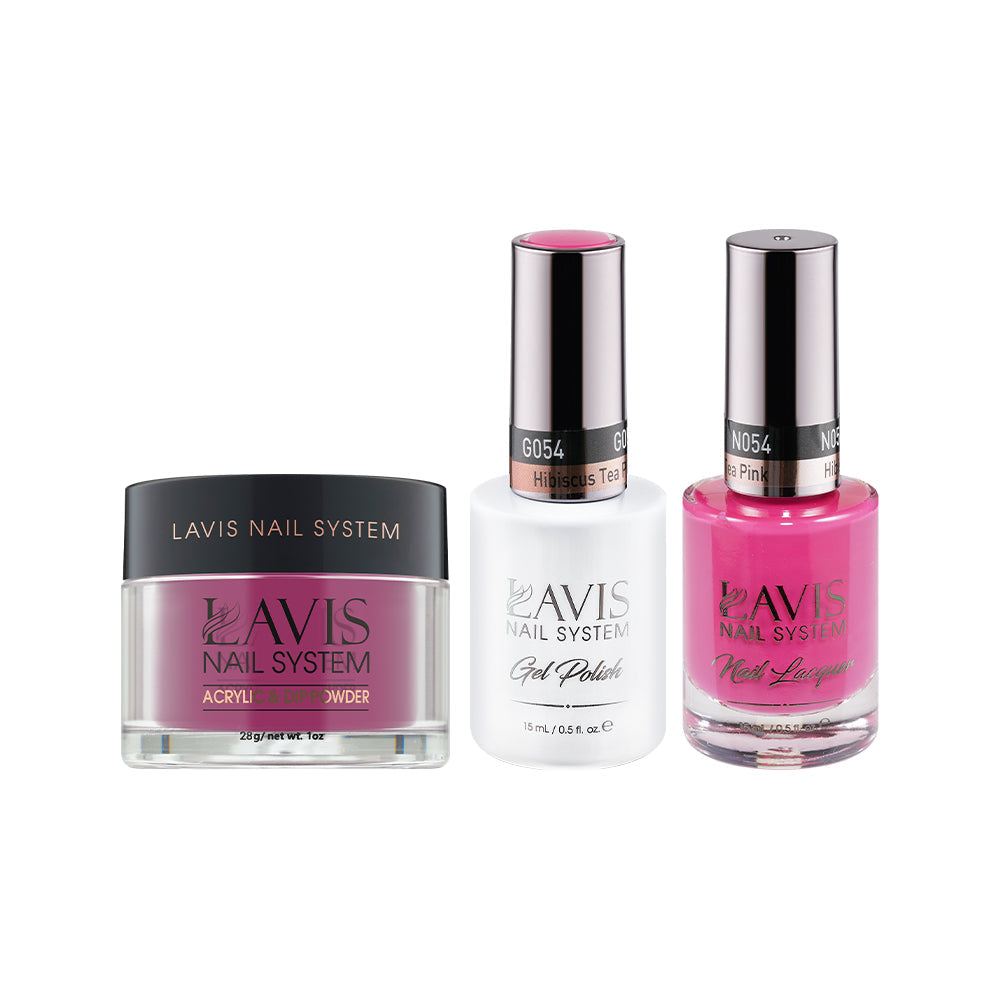 LAVIS 3 in 1 - 054 Hibiscus Tea Pink - Acrylic & Dip Powder, Gel & Lacquer