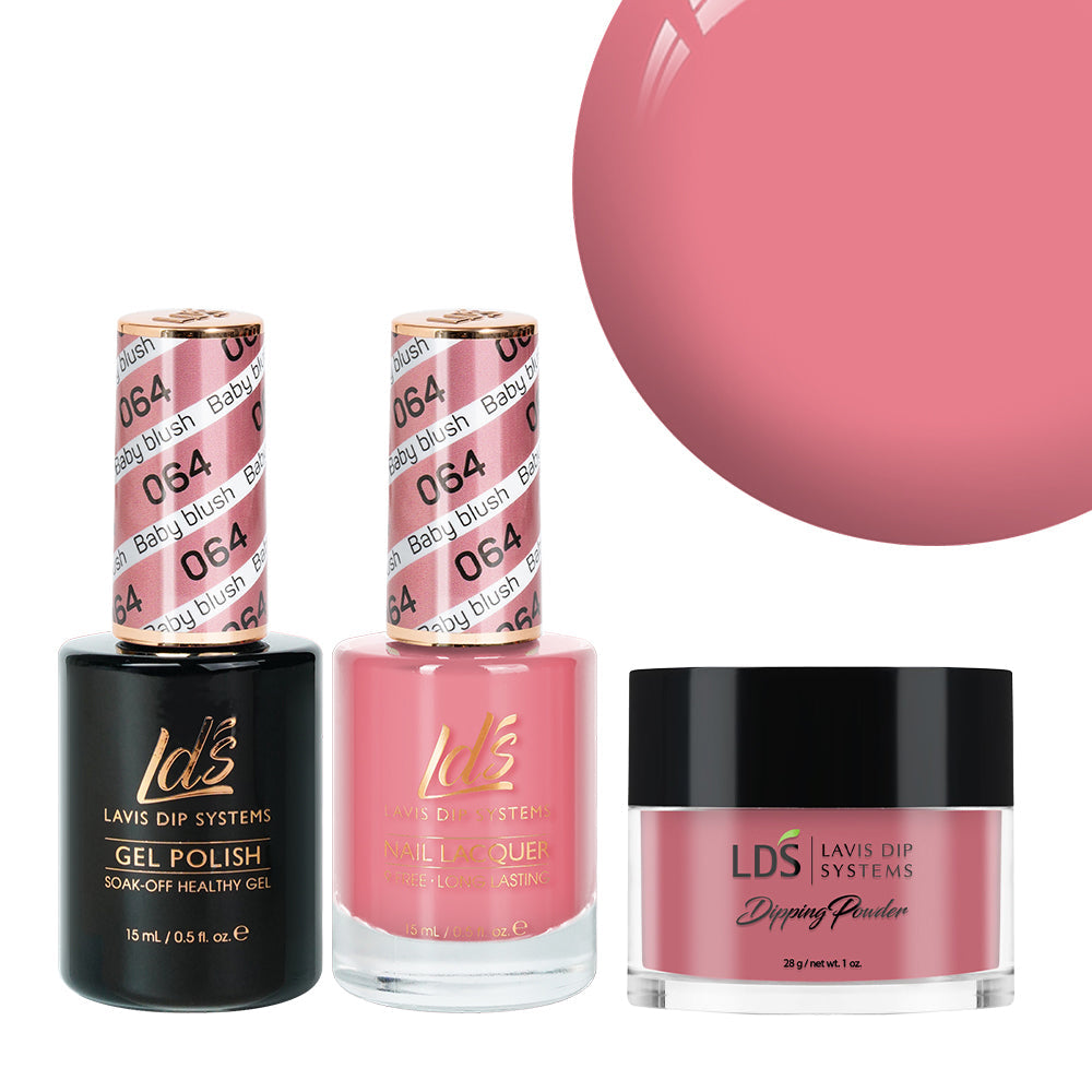 LDS 3 in 1 - 064 Baby Blush - Dip, Gel & Lacquer Matching