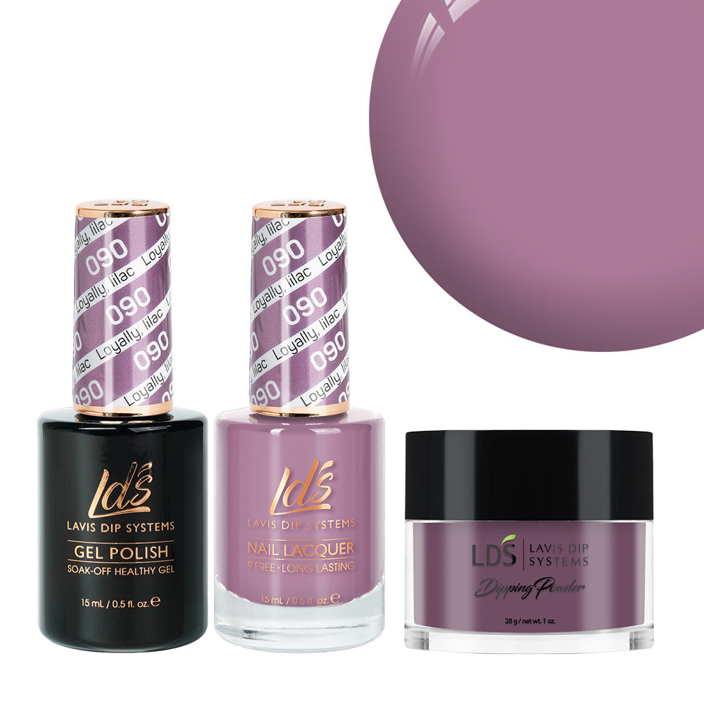 LDS 3 in 1 - 090 Loyally, Lilac - Dip, Gel & Lacquer Matching