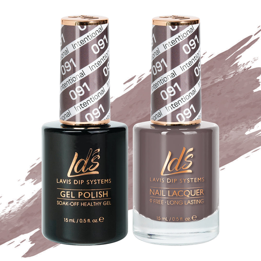 LDS Gel Nail Polish Duo - 091 Brown Colors - Intentional